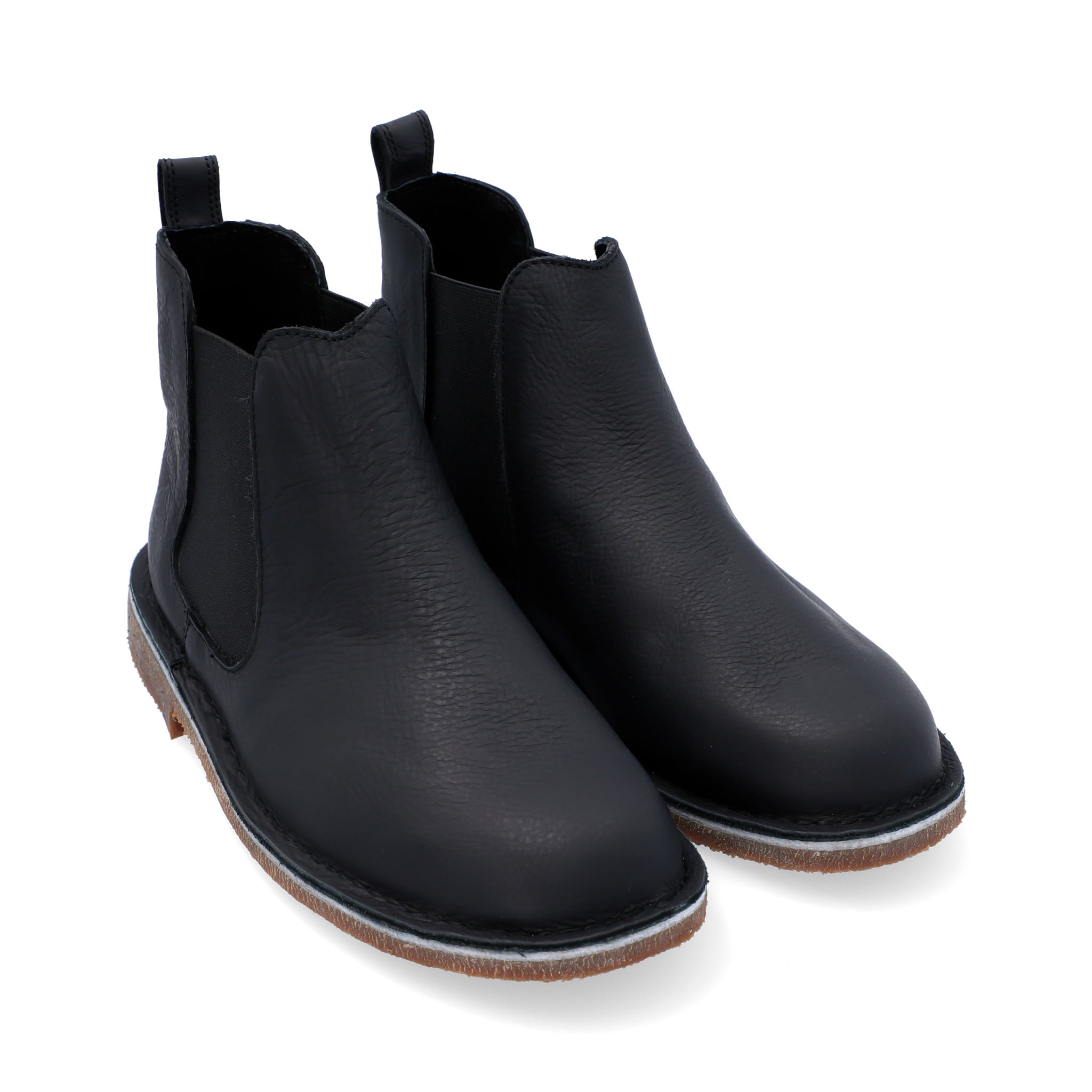 Botas Chelsea Hombre Cuero Abatanado Negro