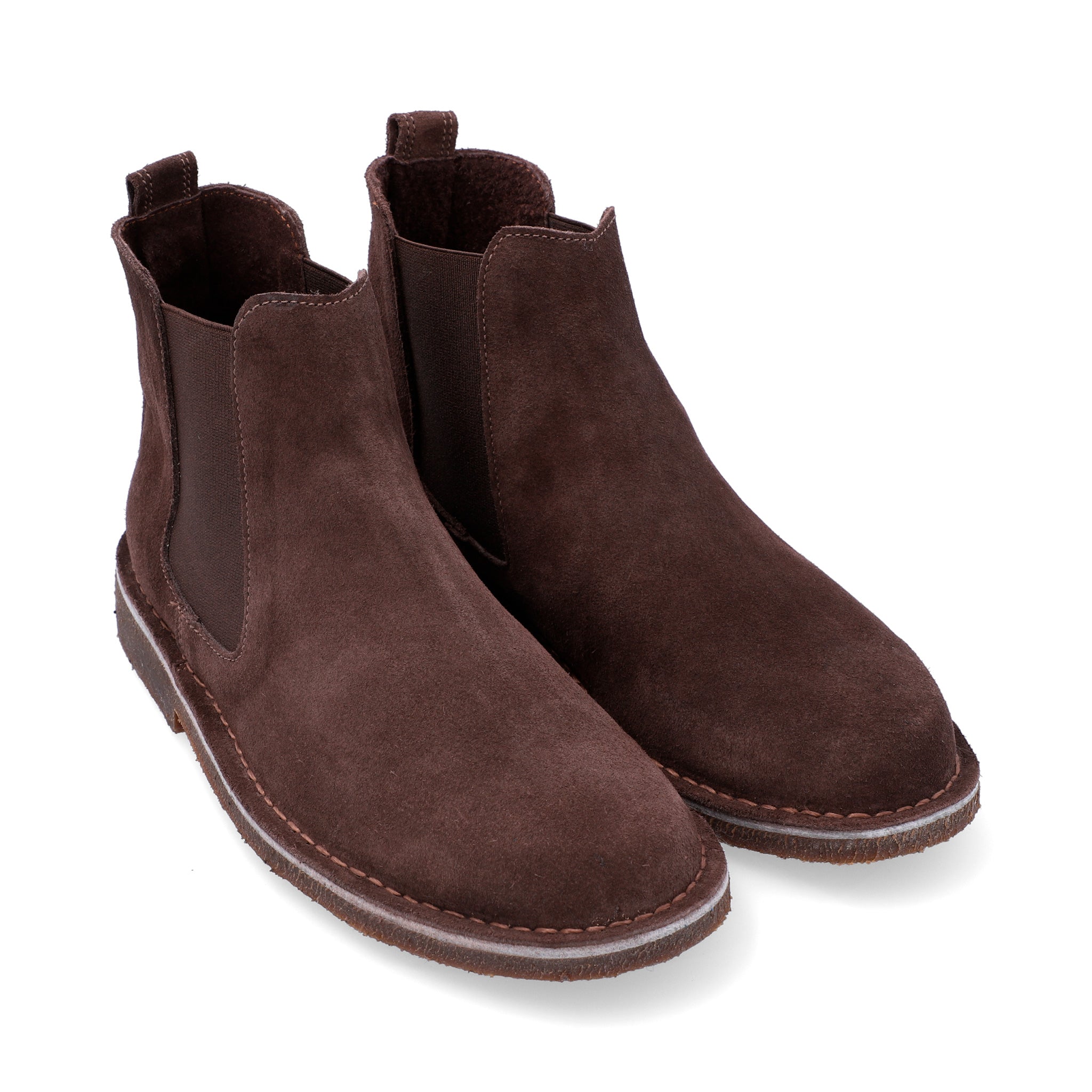 Botas Chelsea Hombre Cuero Carnaza Café