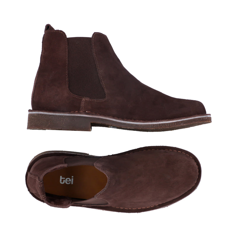 Botas Chelsea Hombre Cuero Carnaza Café
