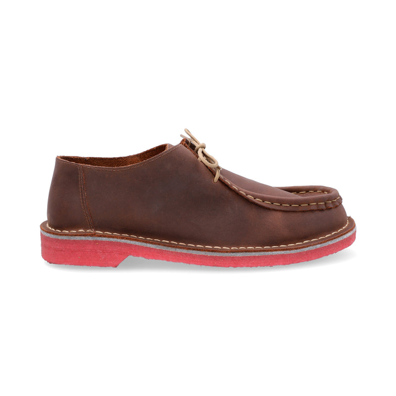 Zapatos Moc Toe Cuero Graso Café