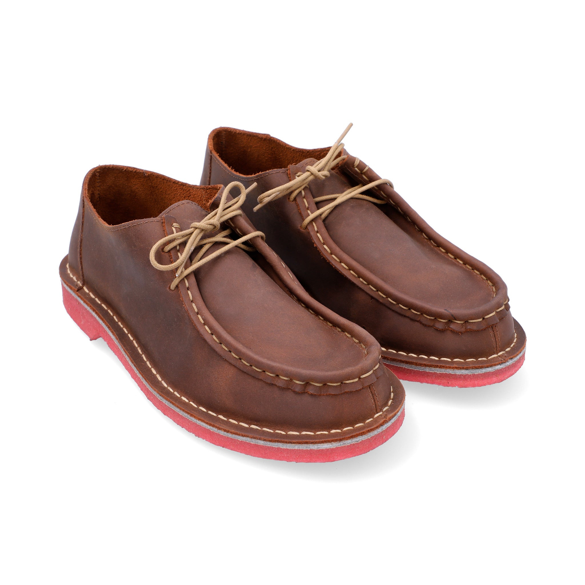 Zapatos Moc Toe Cuero Graso Café