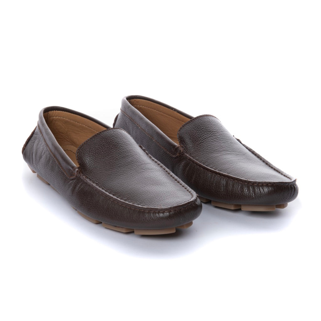 Mocasines Hombre Lisos Cuero Café