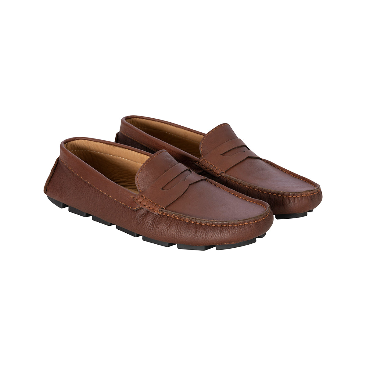 Mocasines Hombre Penny Cuero Cognac