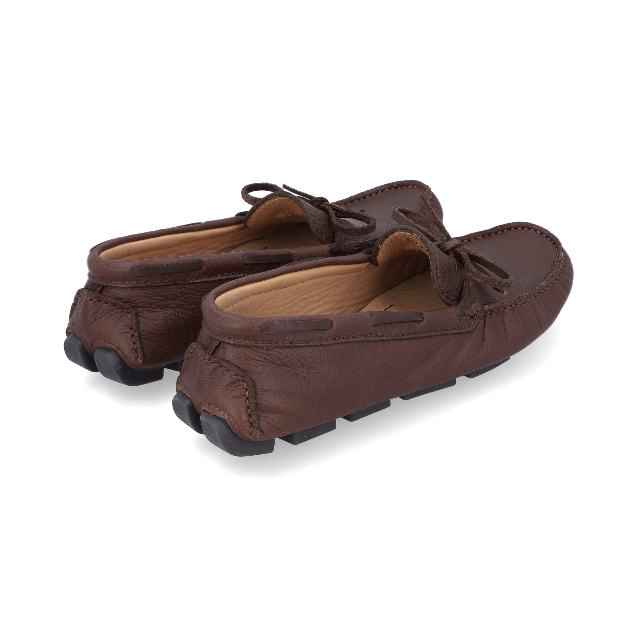 Mocasines Hombre Amarrar Cuero grabado Cognac