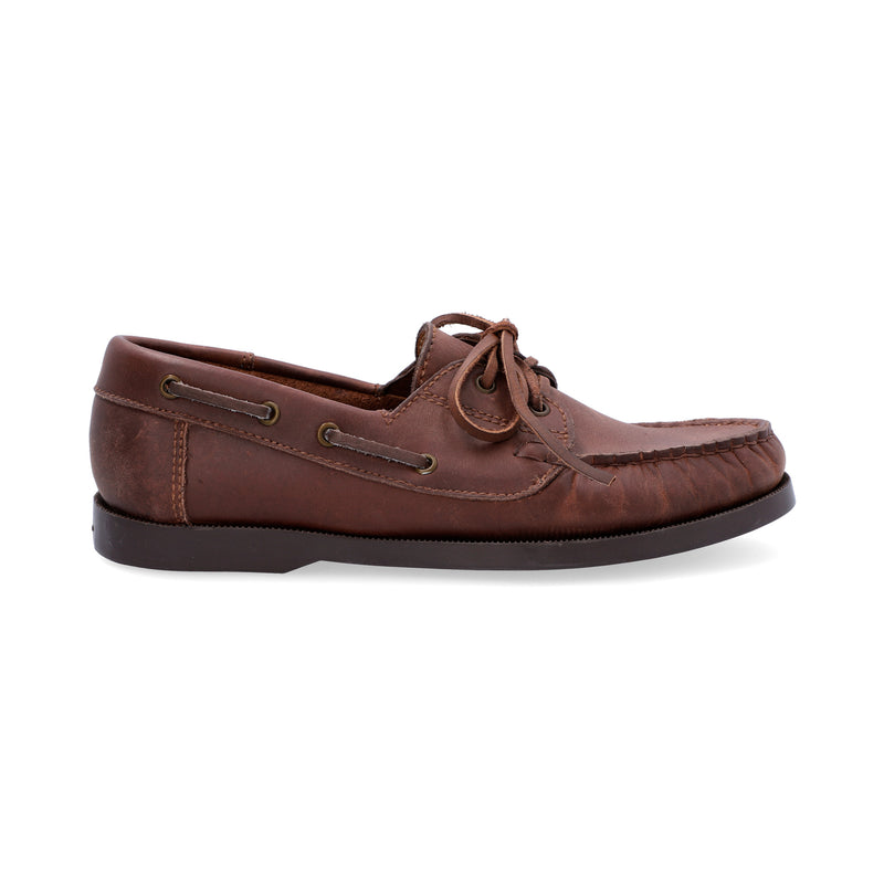 Mocasines Boat Shoes Cuero Graso Café