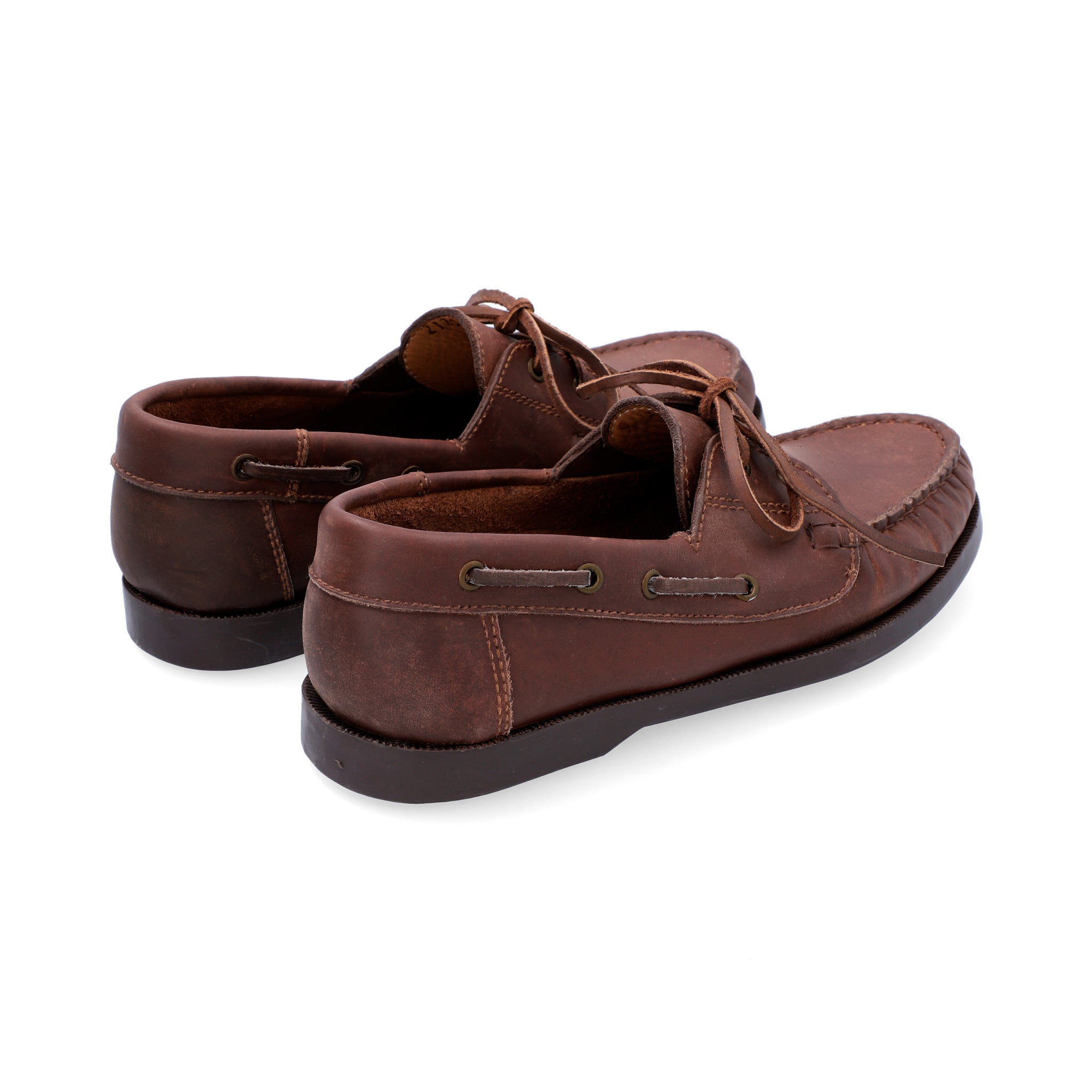 Mocasines Boat Shoes Cuero Graso Café