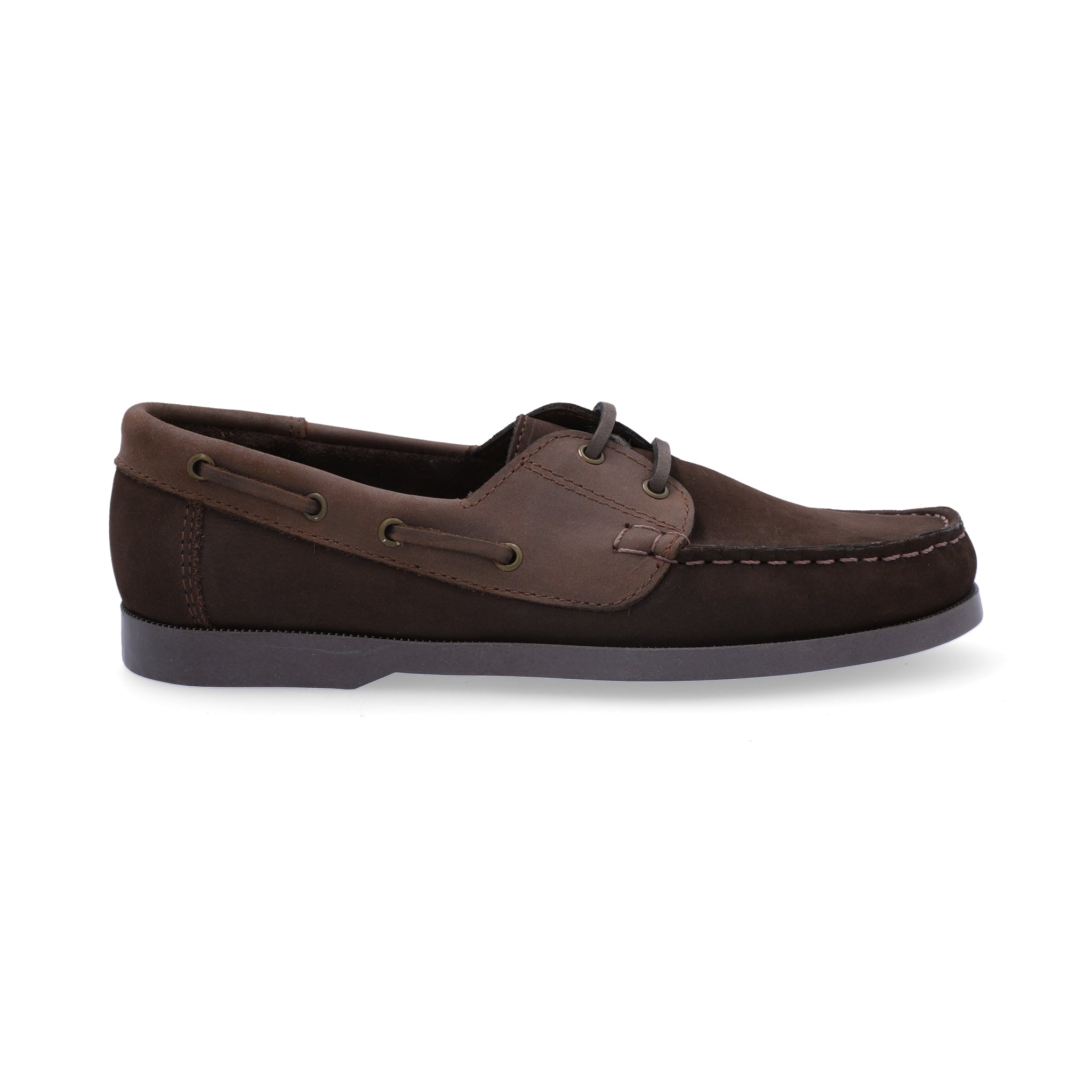 Mocasines Boat Shoes Combinados Cuero Nobuck Café