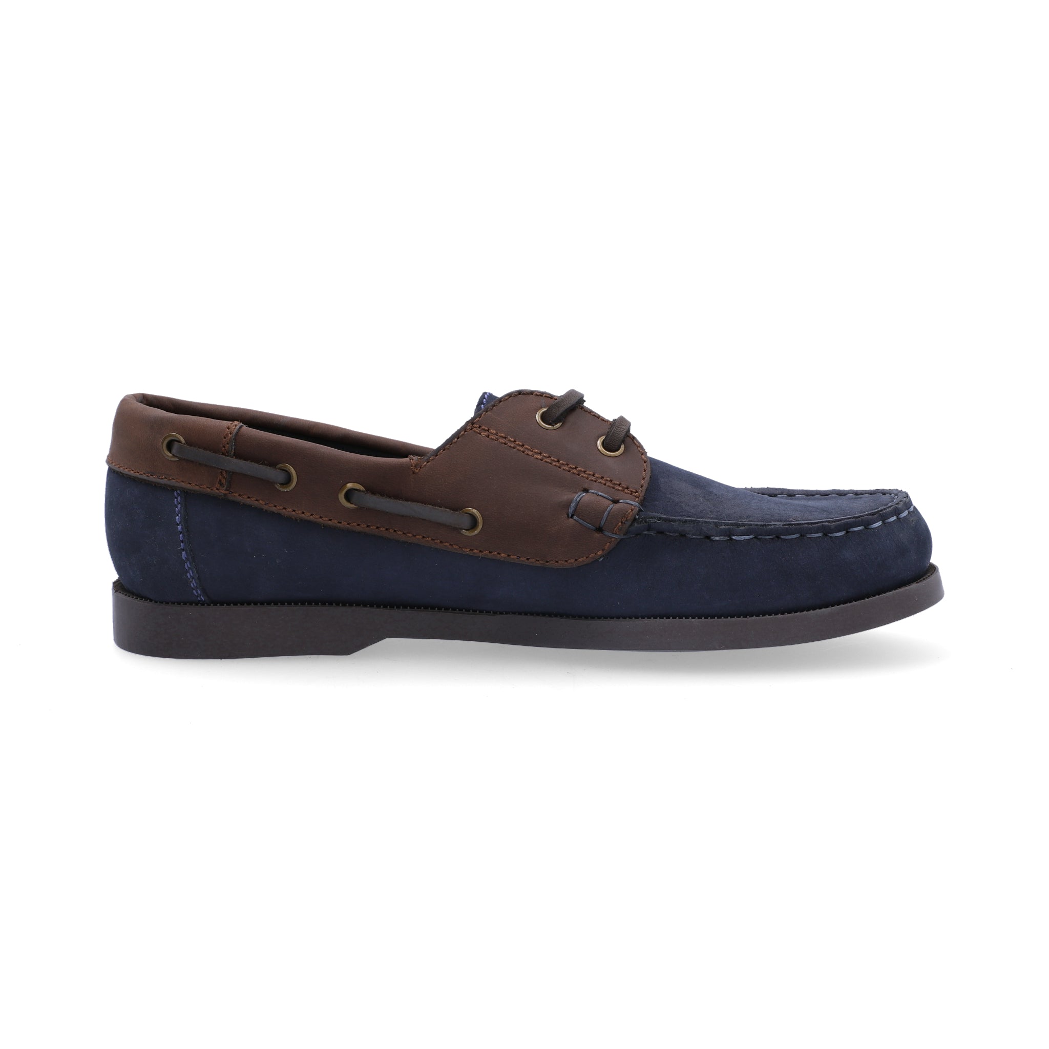 Mocasines Boat Shoes Combinados Cuero Nobuck Azul