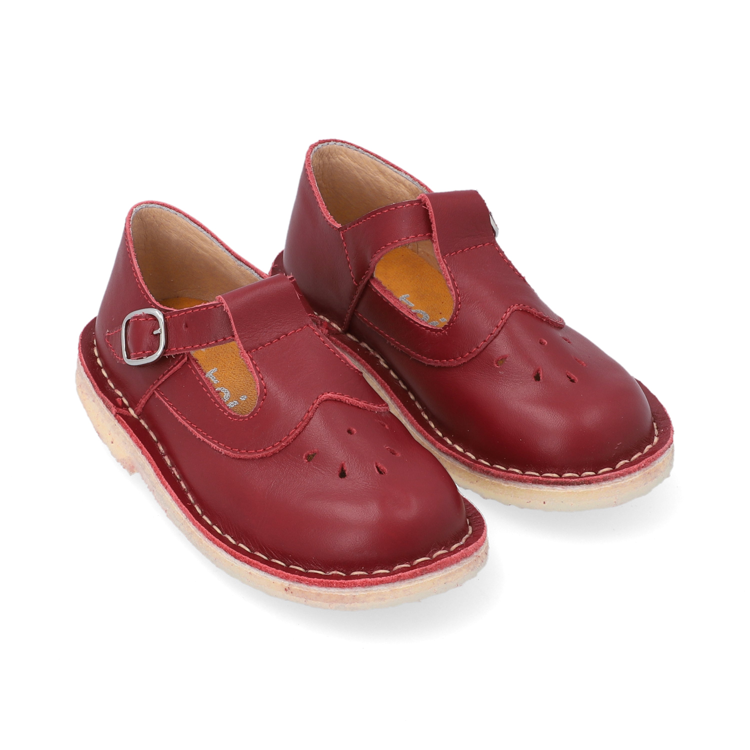 Zapatos T-straps Niña Cuero Cereza