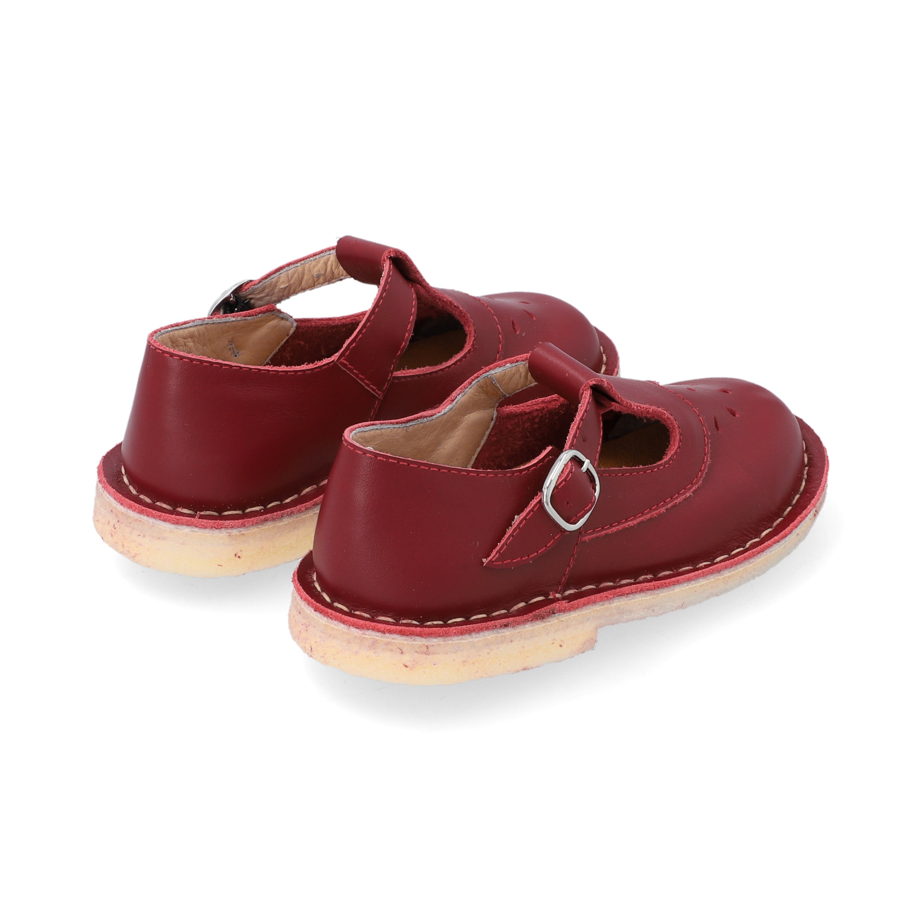 Zapatos T-straps Niña Cuero Cereza