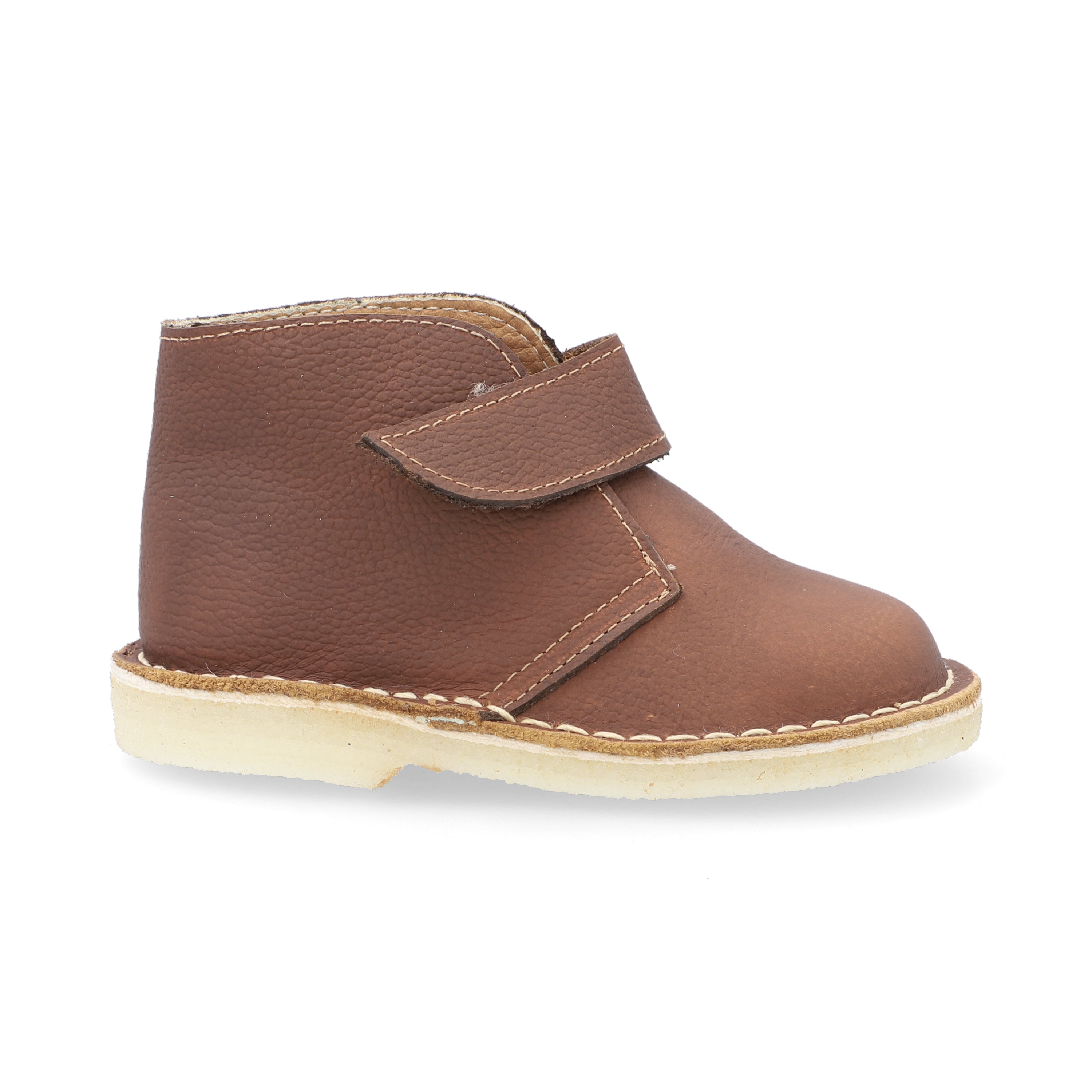 Botas Desert Niño Velcro Cuero Miel