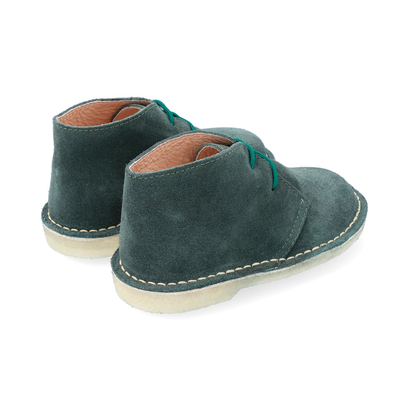 Botas Desert Niño Cordón Cuero Carnaza Verde Forest