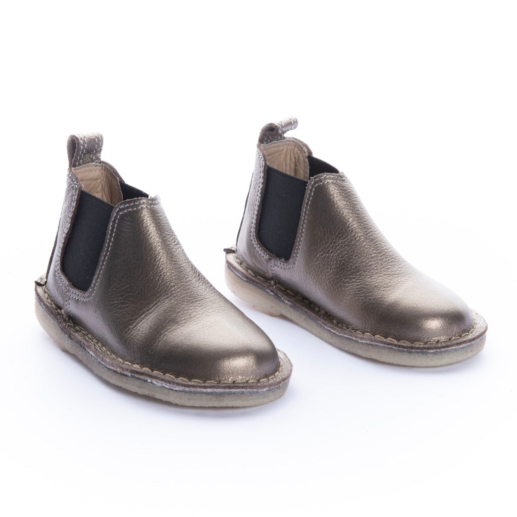 Botas Chelsea Niño Cuero Dorado Grafito