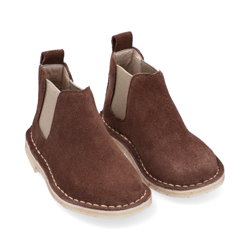 Botas Chelsea Niño Cuero Carnaza Cognac