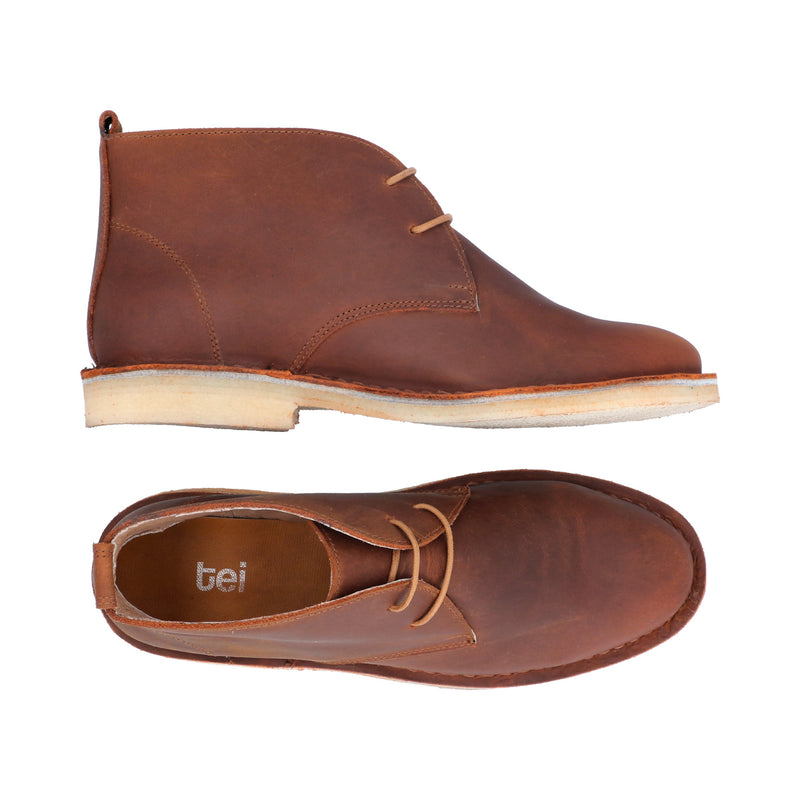 Botas Desert Mujer Cuero Graso Café