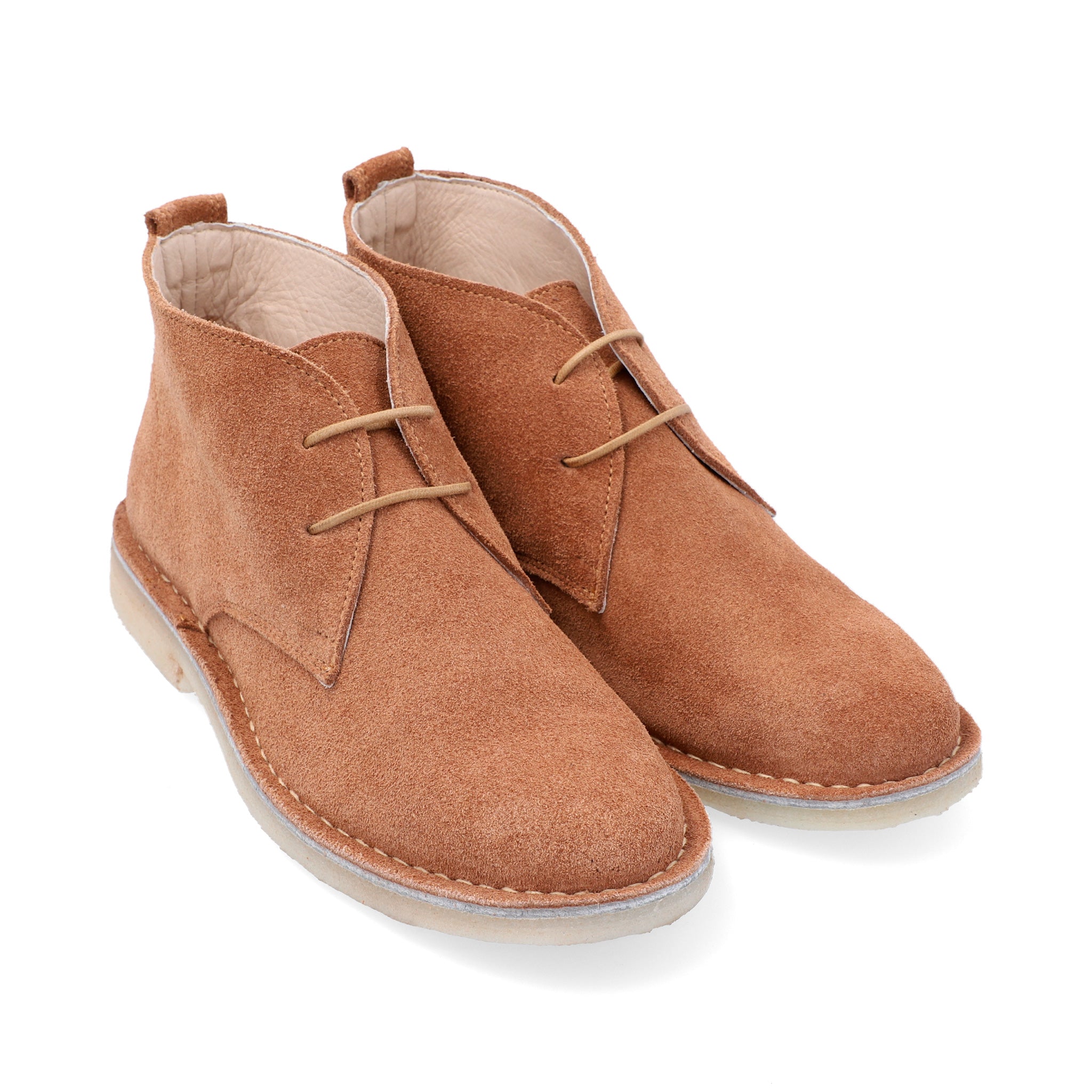 Botas Desert Mujer Cuero Carnaza Almendra