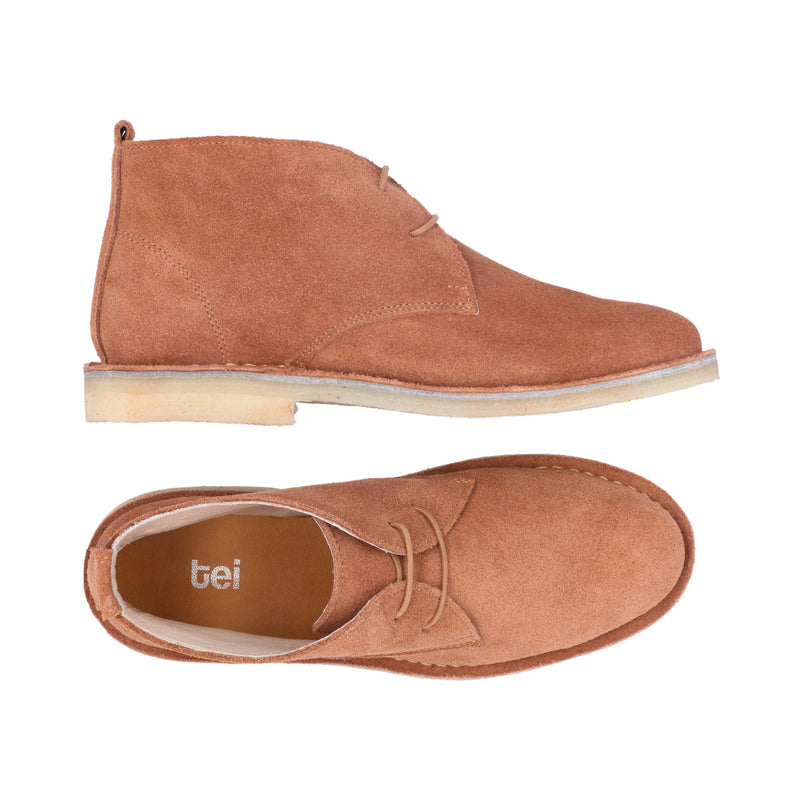 Botas Desert Mujer Cuero Carnaza Almendra