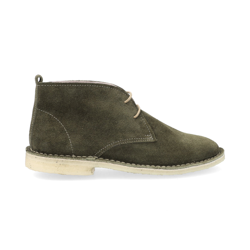 Botas Desert Mujer Cuero Carnaza Verde Oliva