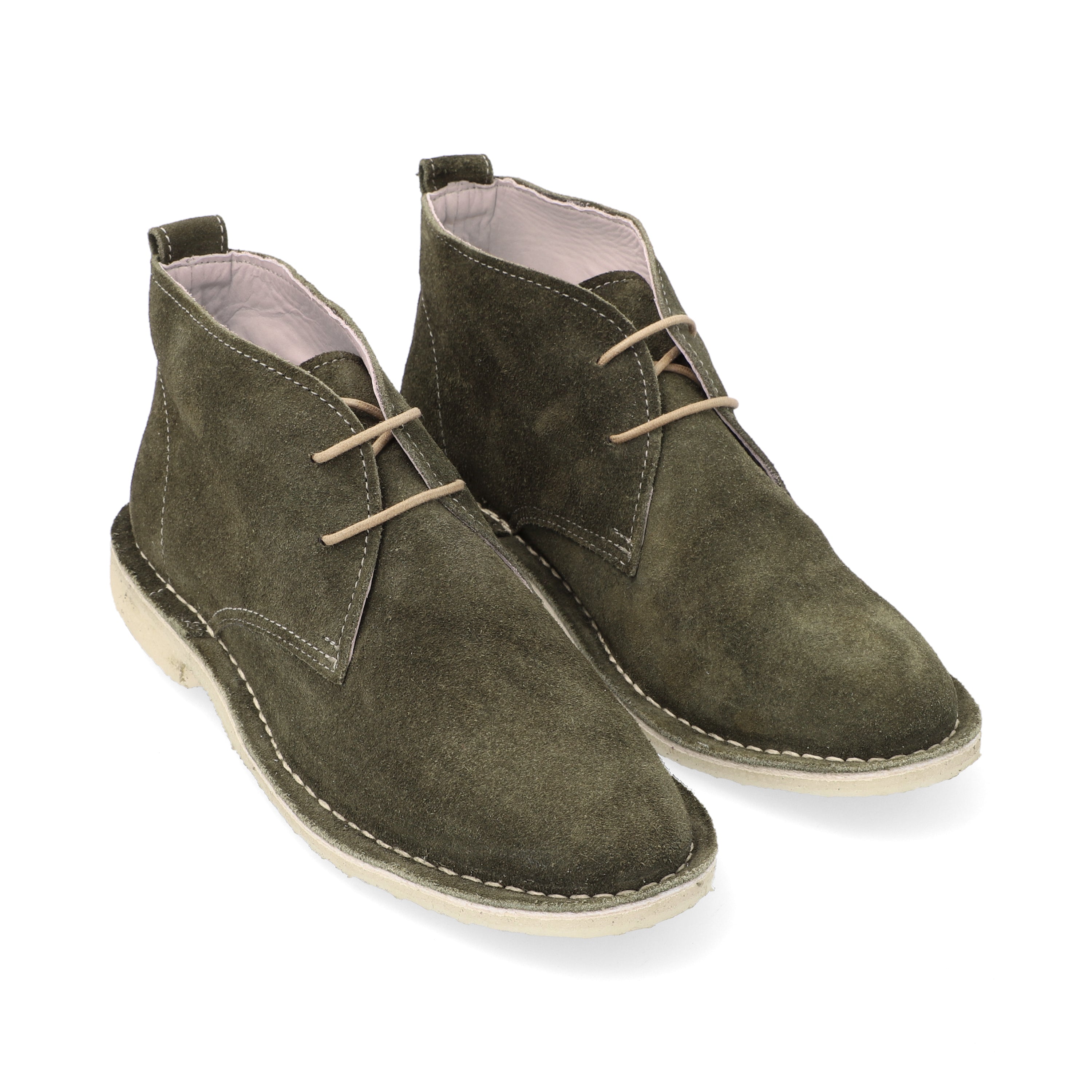 Botas Desert Mujer Cuero Carnaza Verde Oliva