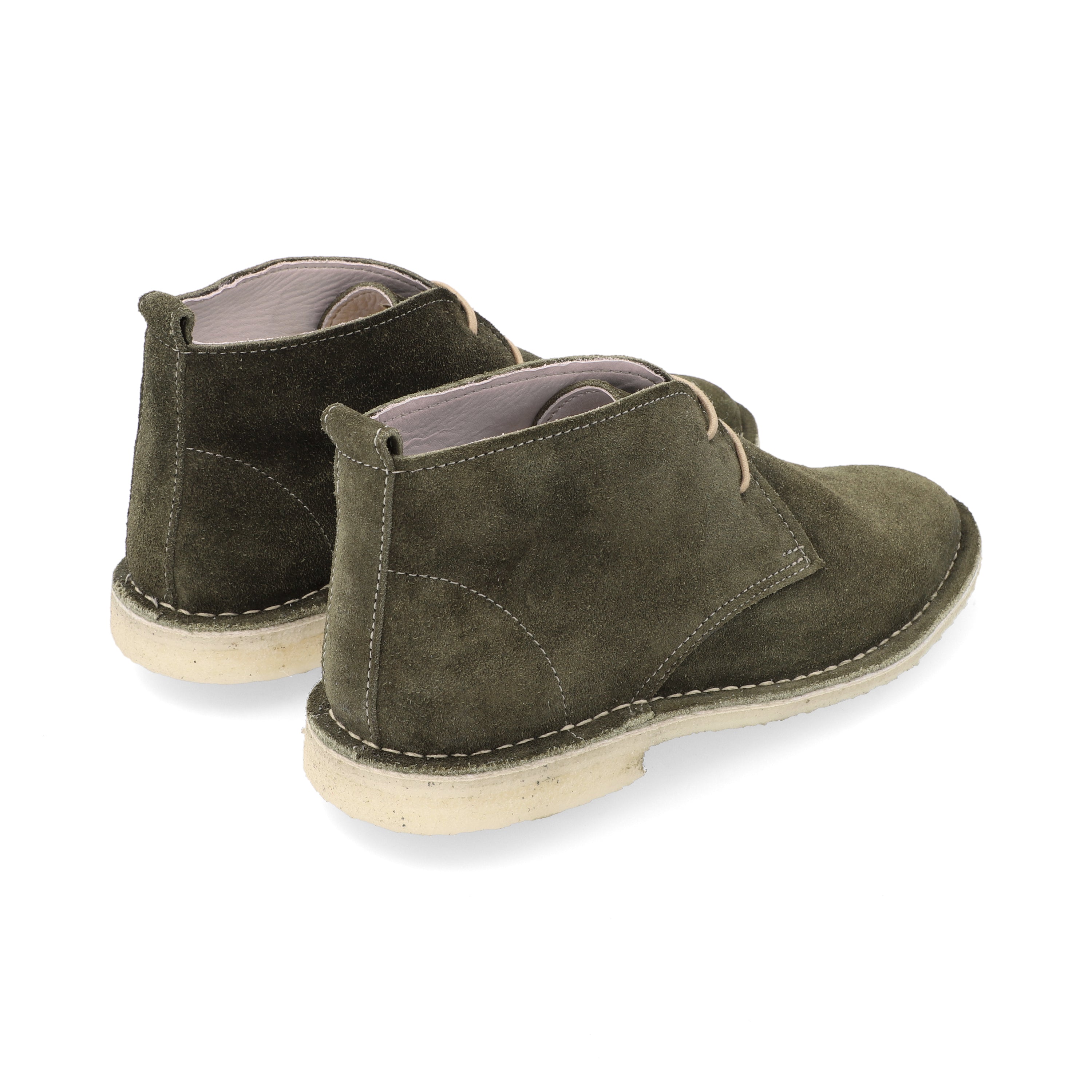 Botas Desert Mujer Cuero Carnaza Verde Oliva