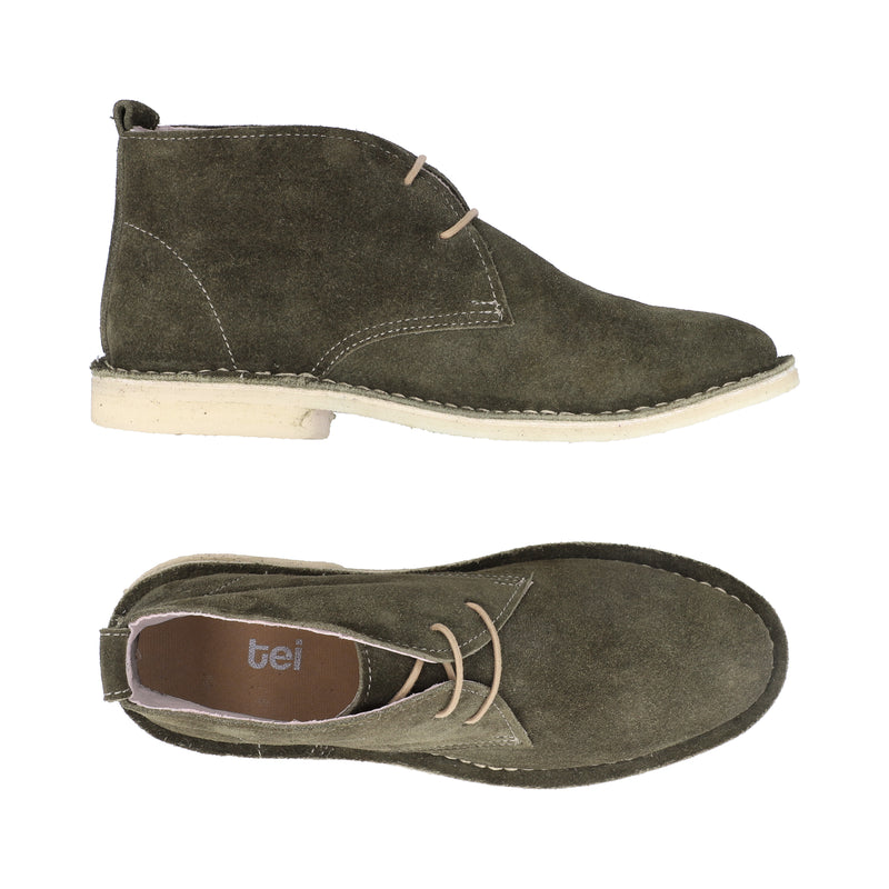 Botas Desert Mujer Cuero Carnaza Verde Oliva