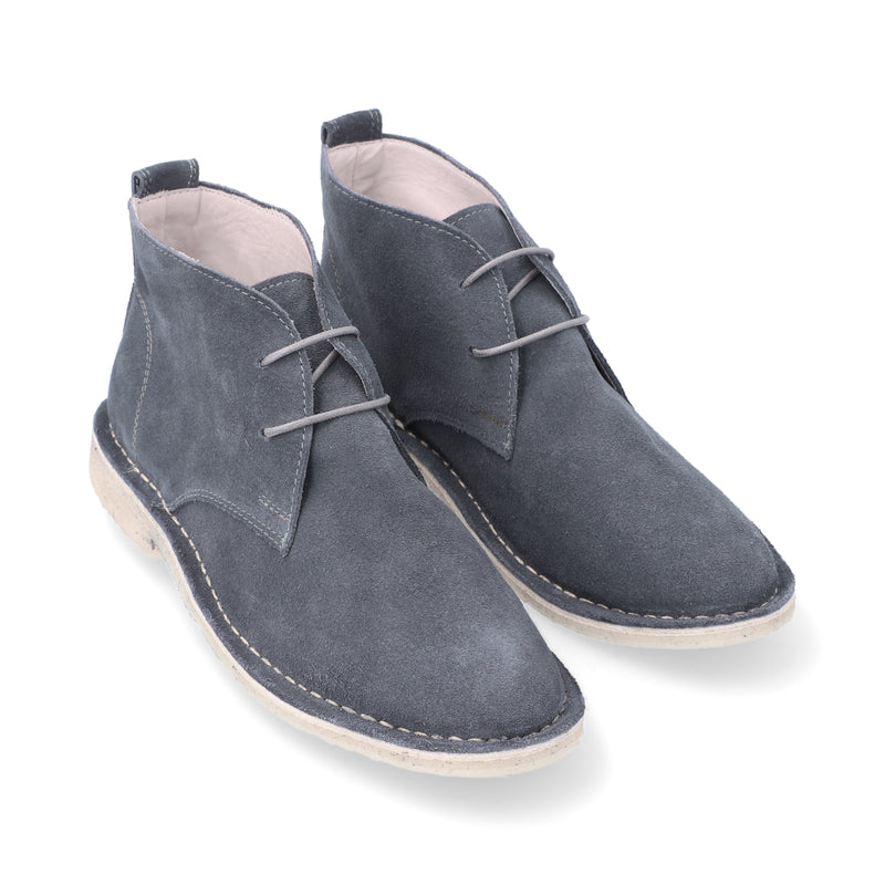 Botas Desert Mujer Cuero Carnaza Fumo