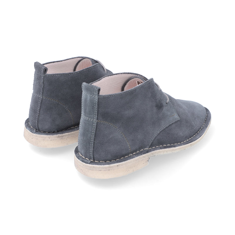 Botas Desert Mujer Cuero Carnaza Fumo