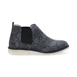 Botas Chelsea Mujer Cuero Negro Animal Print