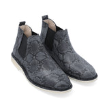 Botas Chelsea Mujer Cuero Negro Animal Print