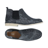 Botas Chelsea Mujer Cuero Negro Animal Print
