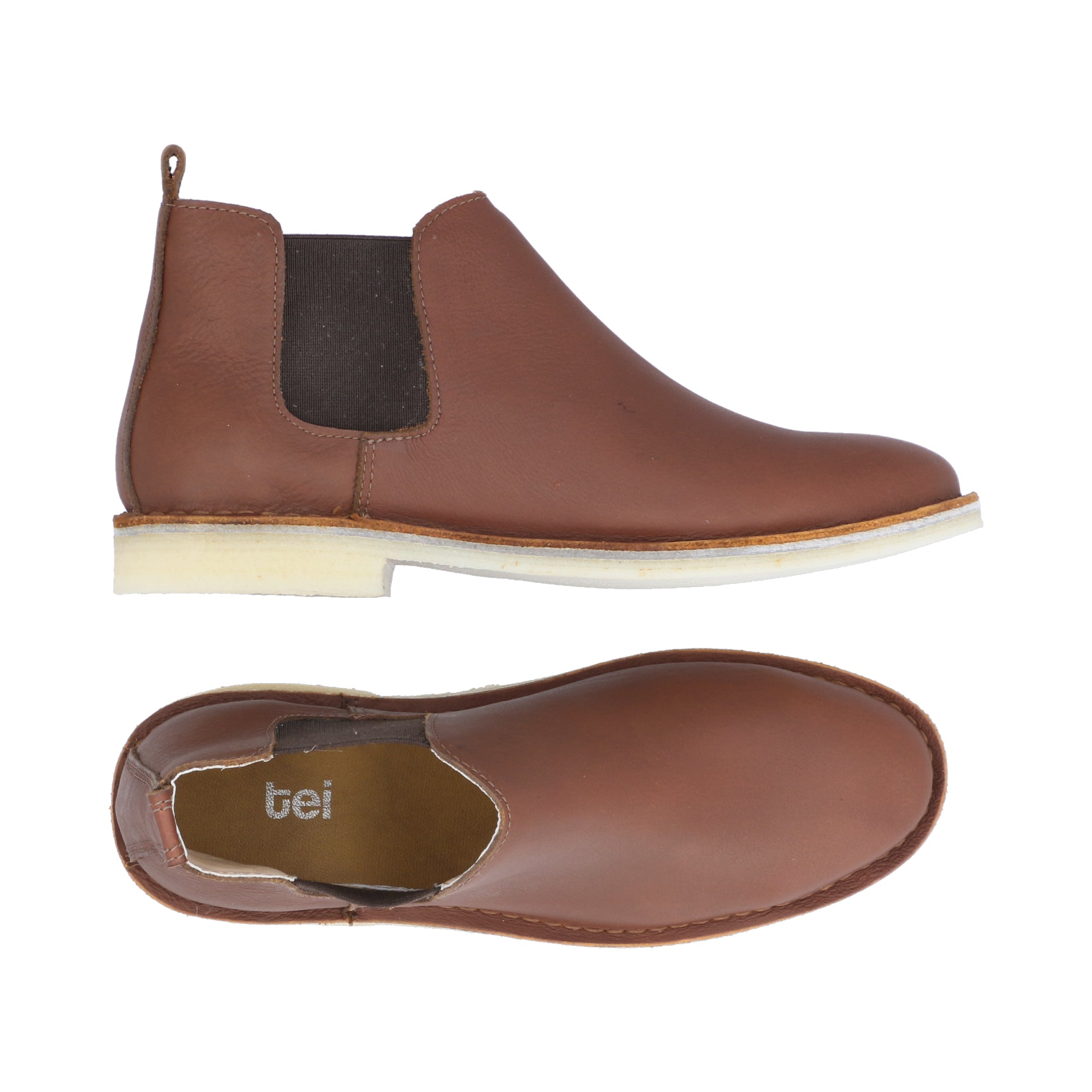 Botas Chelsea Cuero Mujer Miel