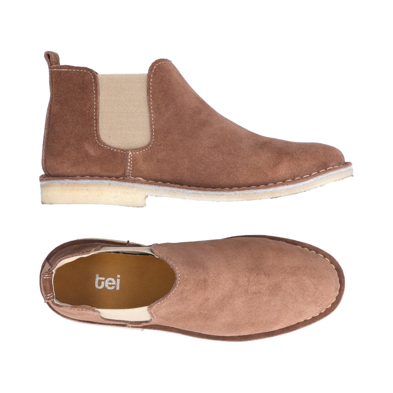 Botas Chelsea Mujer Cuero Carnaza Cognac