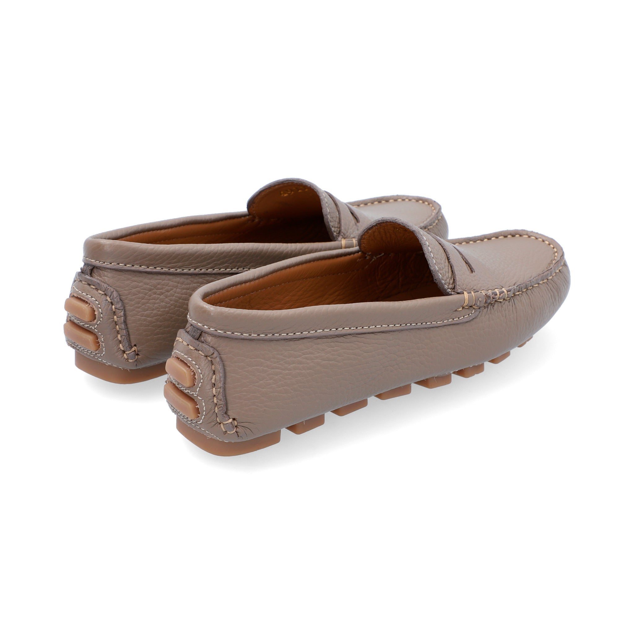 Mocasines Mujer Penny Cuero Taupe