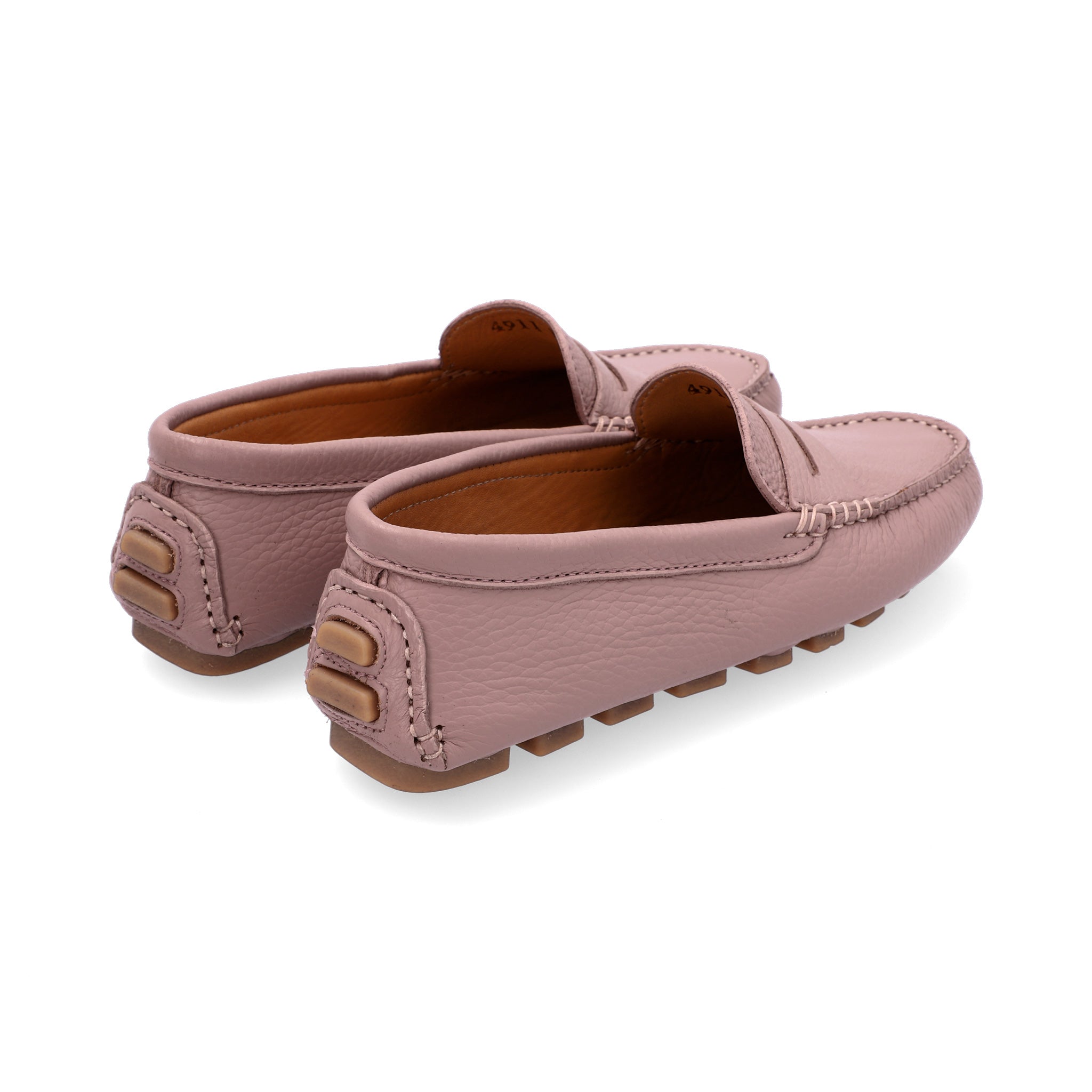 Mocasines Mujer Penny Cuero Rosa