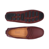 Mocasines Mujer Penny Cuero Rojo Cremisi