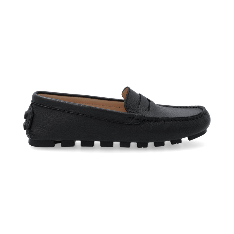 Mocasines Mujer Penny Cuero Negro
