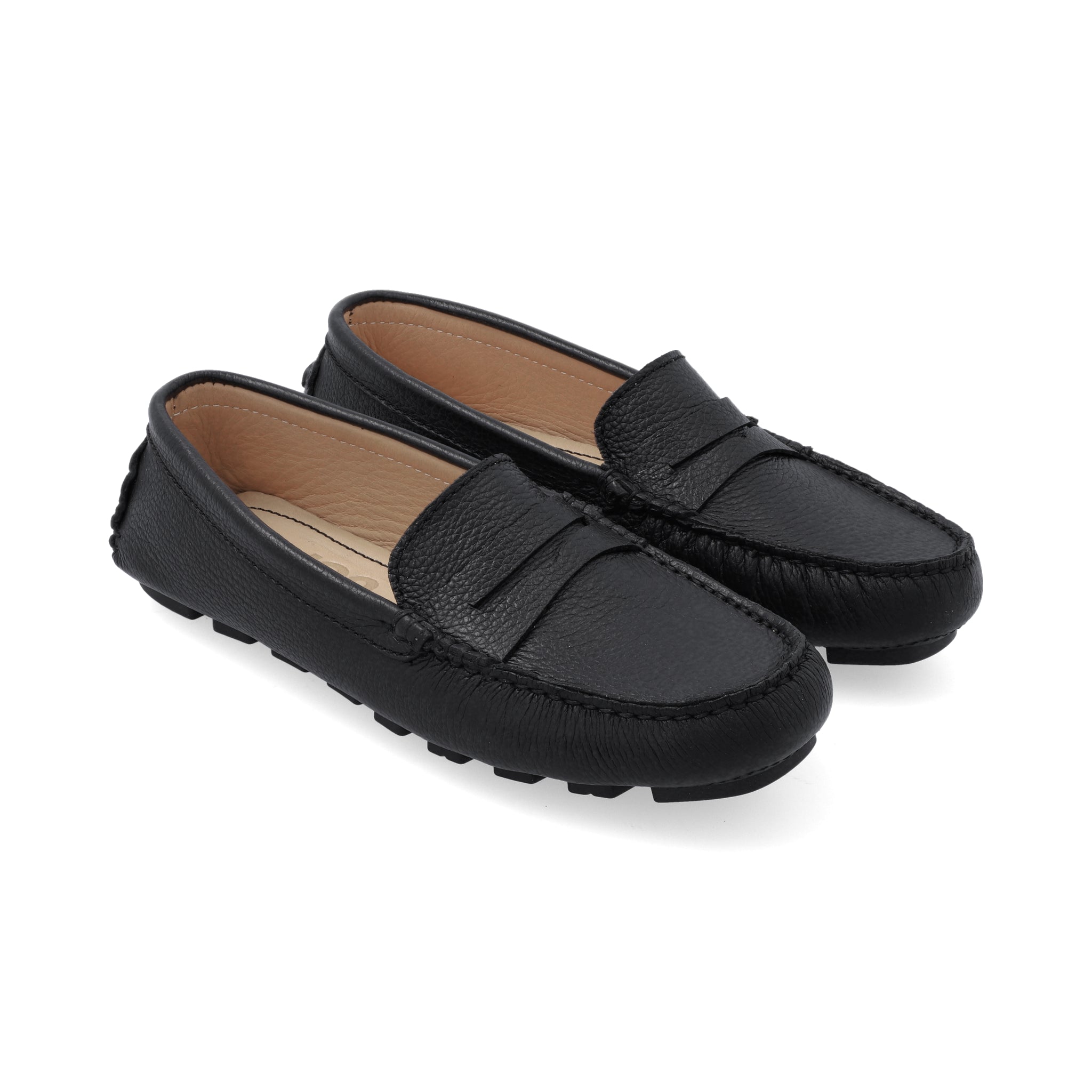 Mocasines Mujer Penny Cuero Negro