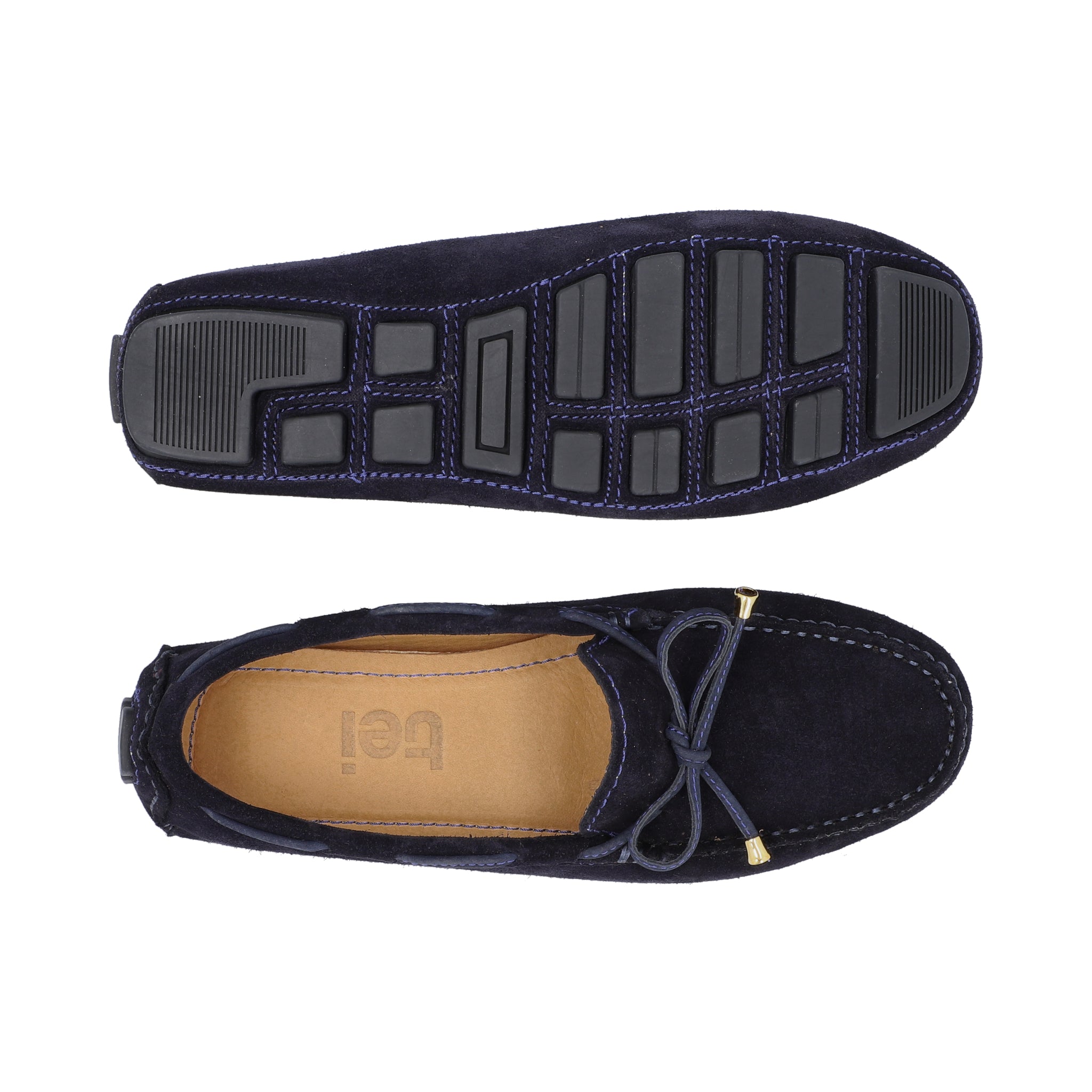 Mocasines Mujer Cordón Carnaza Azul Universi