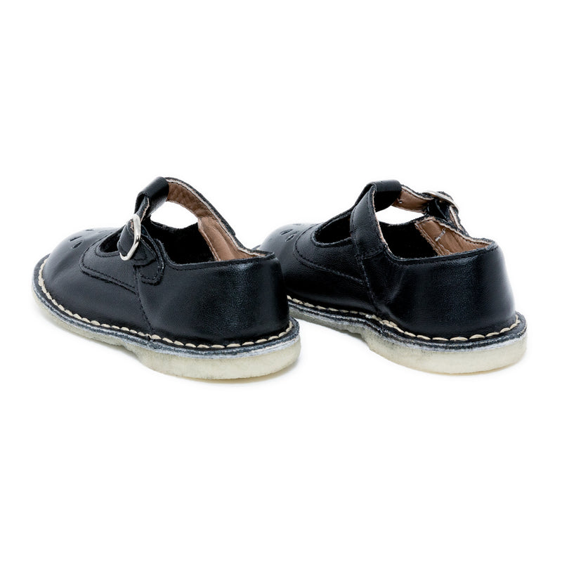 Zapatos T-straps Niña Cuero Negro