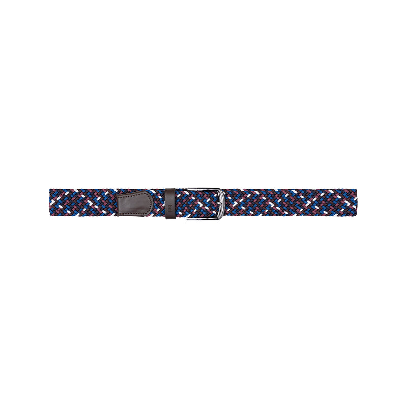 Cinturón trenzado elástico Azul/Tabaco/Vino/Blanco