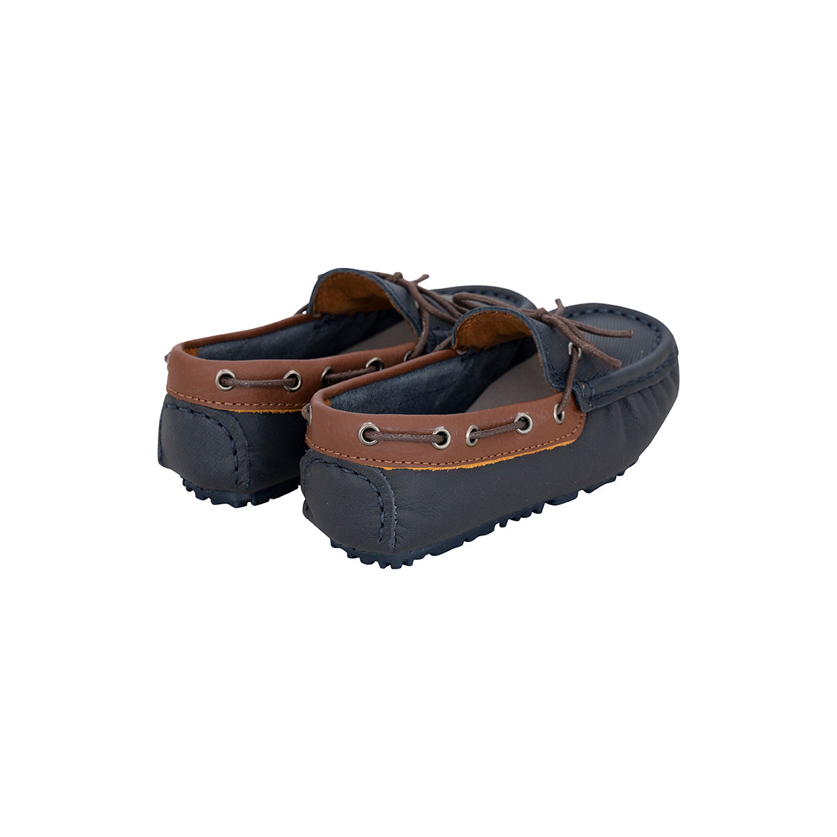 Mocasines Niño Amarrar Cuero grabado Azul