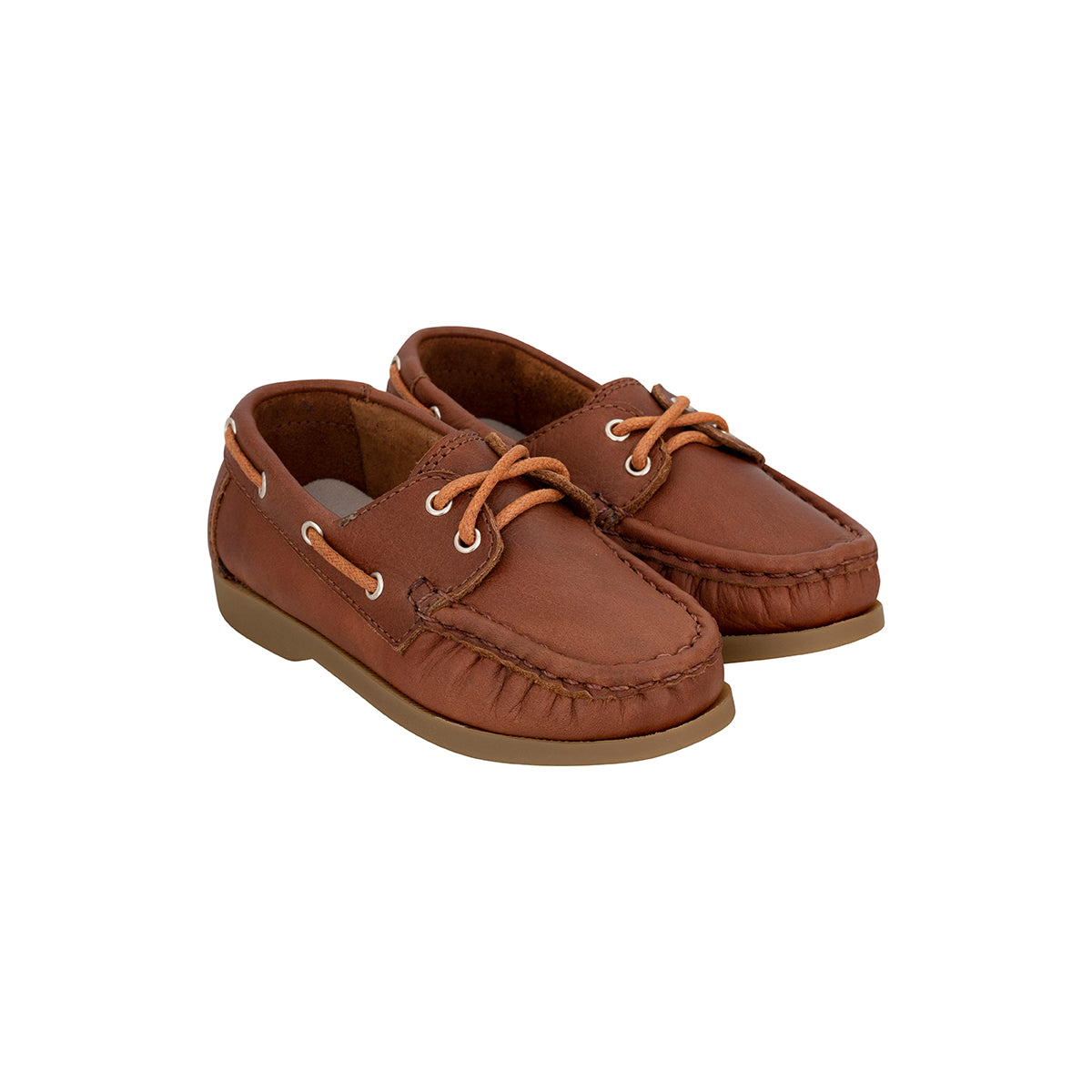 Boat Shoes Niño Cuero Graso Cafe