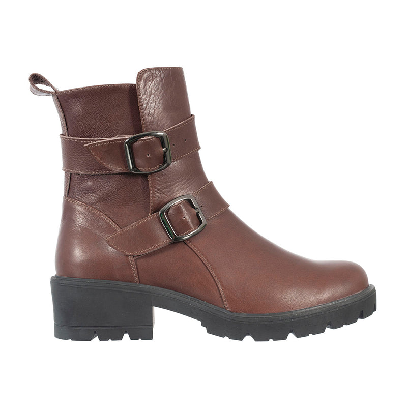 Botas Correas Mujer Cuero Café