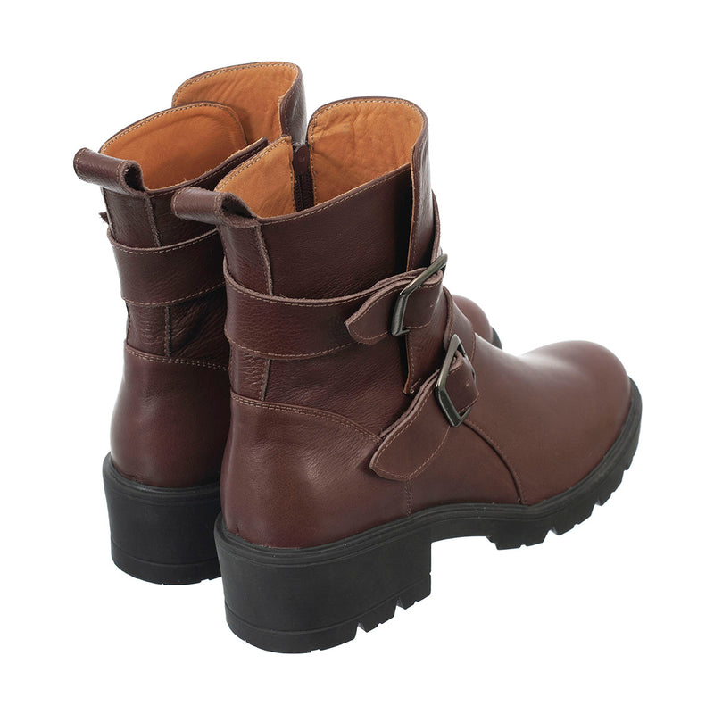 Botas Correas Mujer Cuero Café