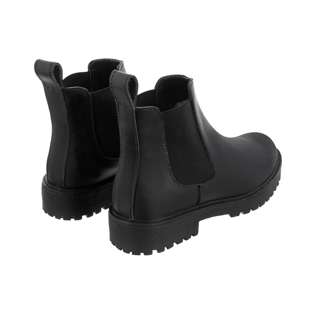 Botas Chelsea Sol Mujer Cuero Graso Negro