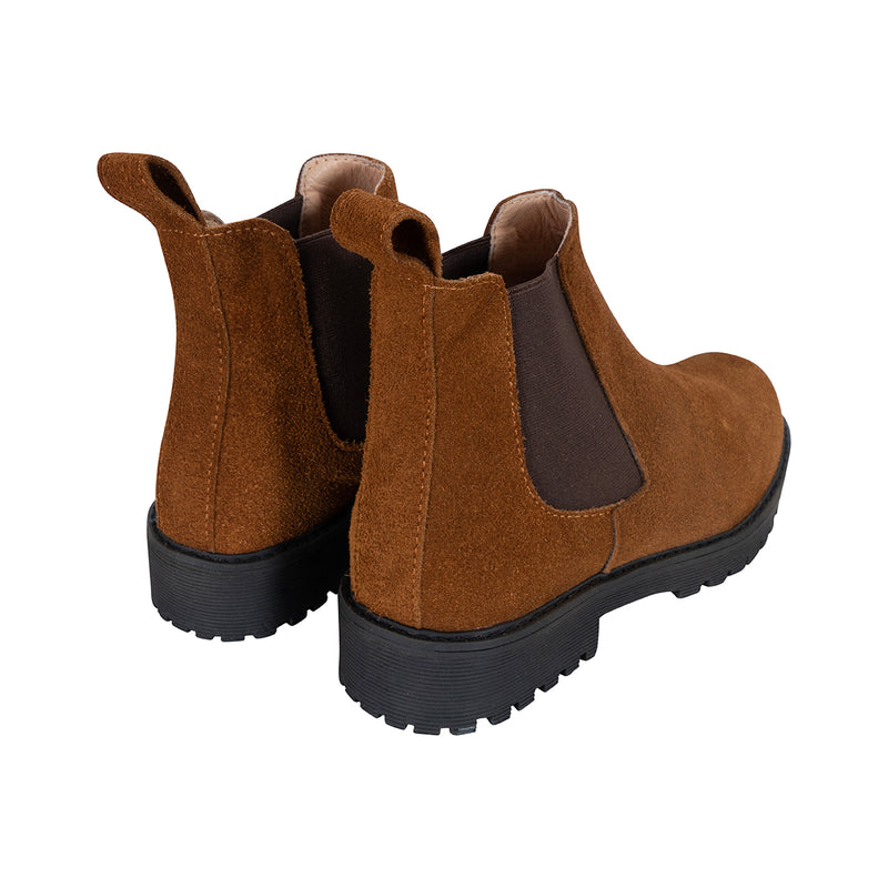 Botas Chelsea Sol Mujer Carnaza Canela