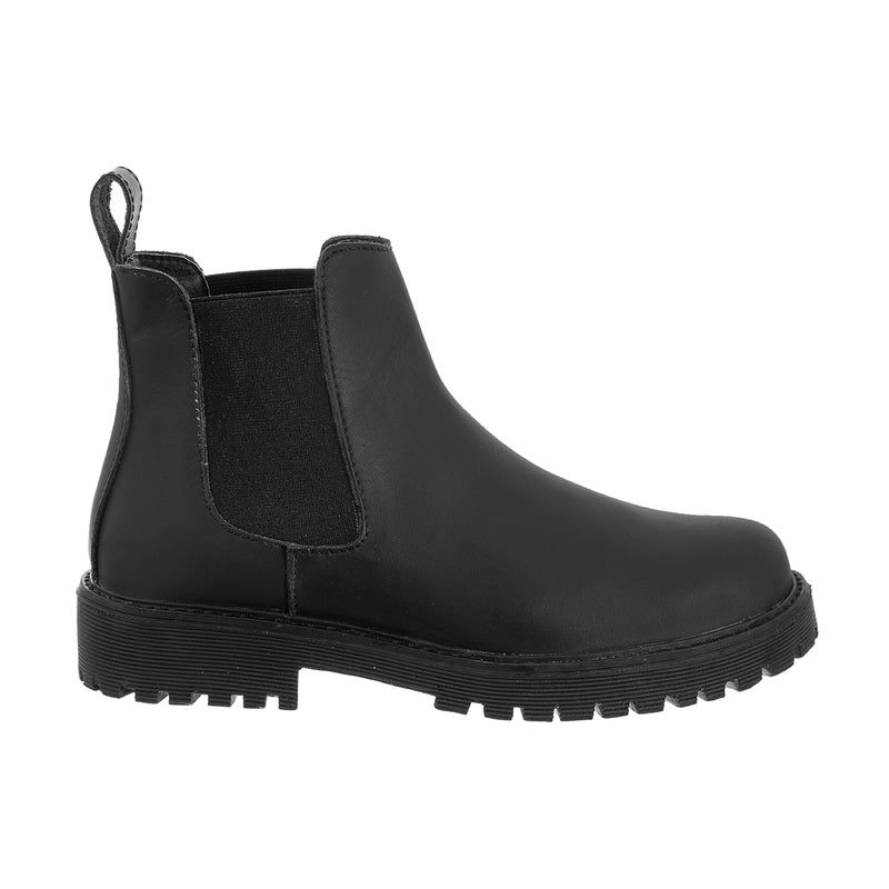 Botas Chelsea Sol Mujer Cuero Graso Negro