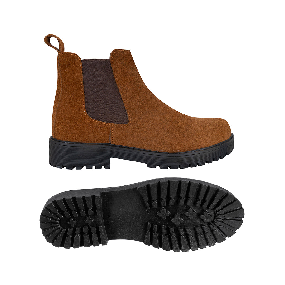 Botas Chelsea Sol Mujer Carnaza Canela