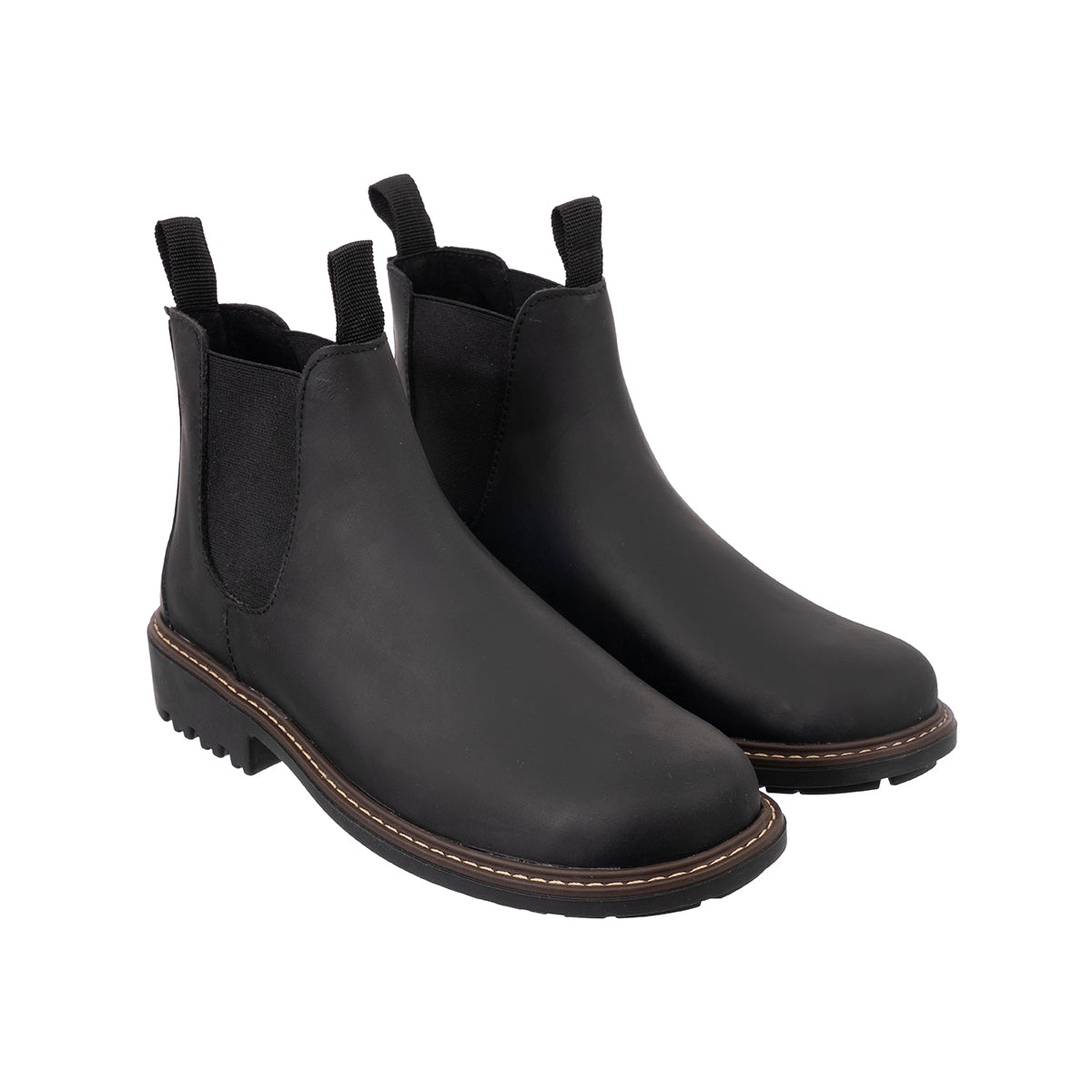 Botas Chelsea Sol Hombre Cuero Graso Negro