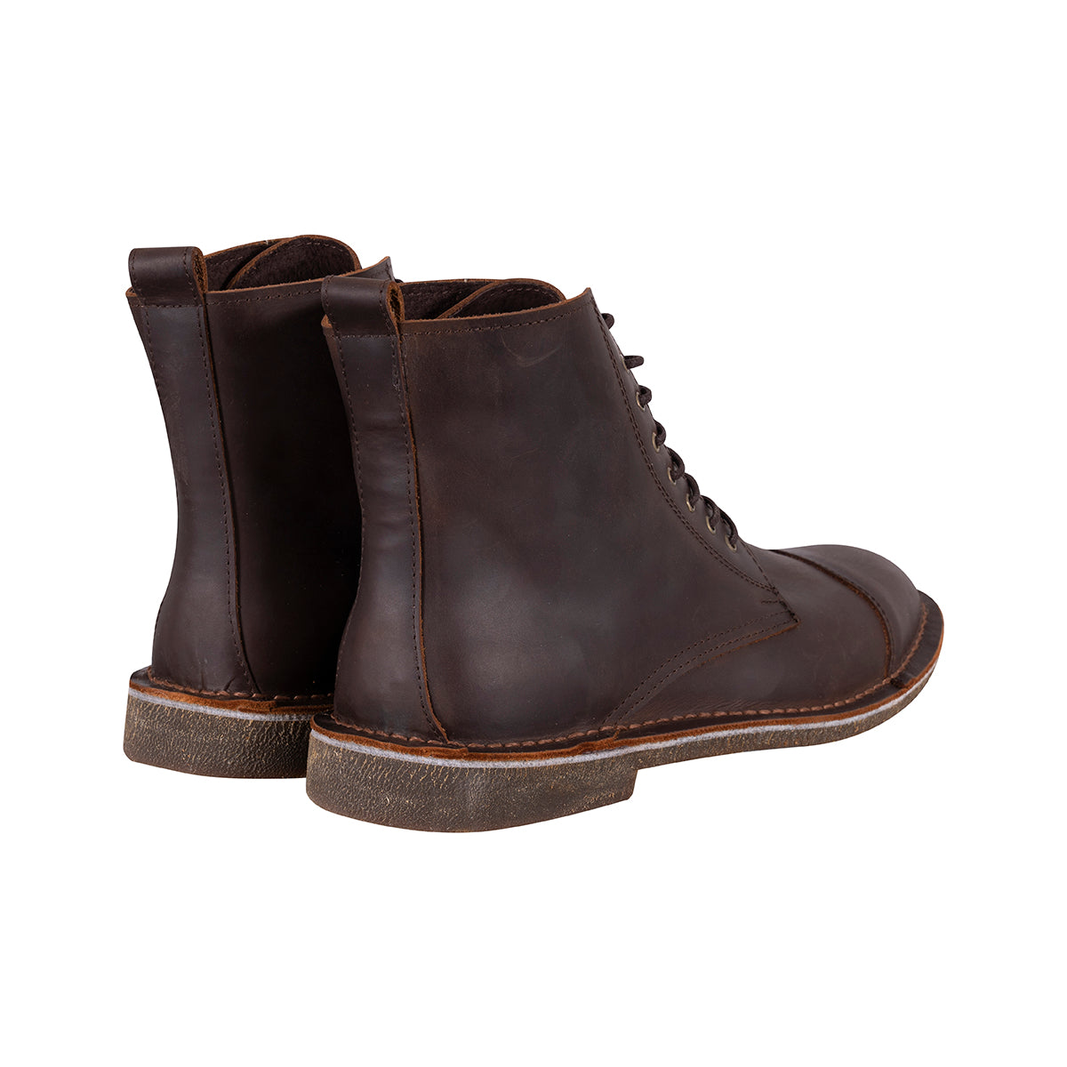 Botas Combat Hombre Cuero Graso Cafe